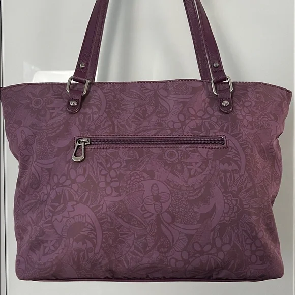 Sakroots Purple Metro Tote Owl Charm Tassel Bag | Boho Everyday Tote - Picture 10 of 17